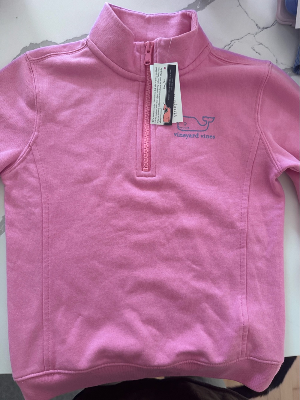 Vineyard Vines Pink Hoodie with Blue Whale Graphic